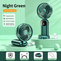 Ventilador de Escritorio Mini Portátil con Pantalla LED Inteligente, Recargable y Enchufable, con Cuatro Colores, Venta al Por Mayor de Fábrica
