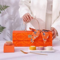 Vente en gros de mini valise en carton rigide décorative de luxe verte rouge orange avec poignée en métal Coffrets cadeaux chocolat en relief