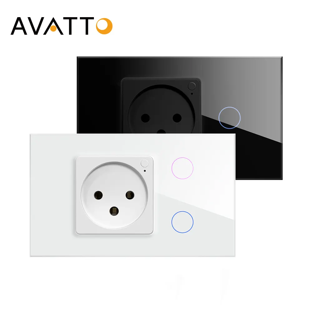 Tuya Wifi Smart Plug 2 Gang Smart Home Wand leuchte Schalter Avatto Israel Standard Steckdosen und Schalter