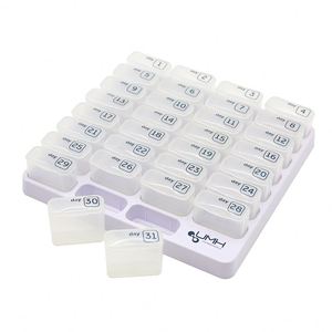 Organisateur de pilules 31 jours avec compartiments escamotables, distributeur de médicaments portable pour vitamines - Product Image 4