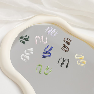 Ceramic U-Shaped Ear Hooks Hypoallergenic For Pierced Ears <b>Sleeping</b> Jewelry Gift Pink White Black Green Yellow Purple - Product Image 2