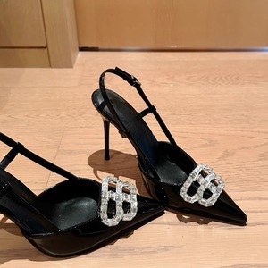 Élégantes Sandales d'Été Escarpins de Créateur Bout Pointu Boucle Diamant <span class=keywords><strong>B</strong></span> Talon Lanière Noire Sexy Mode Luxe pour Femmes Talons Aiguilles - Product Image 3