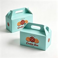 Boîte cadeau pliable en carton recyclé avec poignée pour l'emballage de desserts, bonbons, biscuits et produits alimentaires, impression évanescente