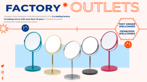 Xách tay Máy tính để bàn trang điểm gương 5x Magnifying vòng gương với nhỏ gọn tùy chỉnh thiết kế logo cho du lịch nhà và sử dụng cá nhân - Product Image 6