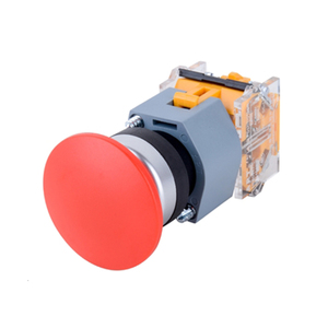 Interruptor de botón pulsador rojo redondo con cabezal de hongo para montaje en panel, interruptor de control industrial - Product Image 1