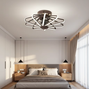 Ventilateur de plafond en métal à 5 pales avec moteur BLDC, flux d'air réversible, économie d'énergie, 3 vitesses et LED dimmable, télécommande/contrôle par application - Product Image 4