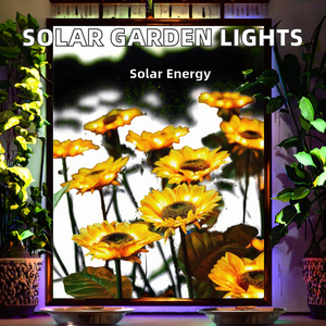 Luces Solares LED Impermeables con Forma de Girasol para Jardín, Patio y Camino, Tamaños Pequeños - Product Image 2