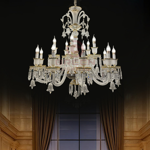 Lámpara de Araña de Cristal de Lujo para Interiores de Hoteles y Bodas, Diseño Moderno en Cromo, Tamaño W67cm*H74cm, Metal+Cristal K9 y Madera Contrachapada - Product Image 2