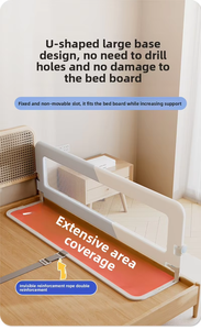 Barandilla de Seguridad Ajustable para Cama de Bebé Summer Infants, Malla Anticaídas, Material Oxford Gris Niebla Matutina, 70cm de Protección - Product Image 2