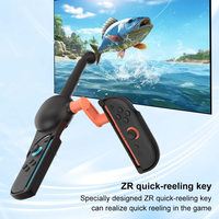 Joran pancing Nintendo Switch 2, Kit permainan ikan Joy-Con, pegangan Game ABS untuk memancing bintang dunia tur untuk roh memancing