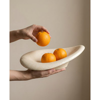 Nouvelle assiette à bijoux en céramique artisanale inspirée de l'Art déco, en forme de galet, pour table basse de salon, objet de décoration intérieure, au design élégant