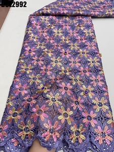 Encaje de guipur de cristal de lujo con flores bordadas, tela de encaje soluble en agua con pedrería para <span class=keywords><strong>vestidos</strong></span> de <span class=keywords><strong>fiesta</strong></span> de boda - Product Image 2