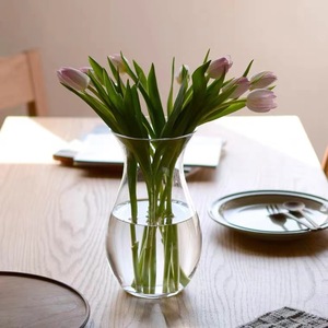 Jarrón de cristal de estilo Ins minimalista moderno <span class=keywords><strong>para</strong></span> decoración de sala de estar diseño de cintura de alto valor <span class=keywords><strong>para</strong></span> ranúnculos <span class=keywords><strong>tulipanes</strong></span> Feng - Product Image 3