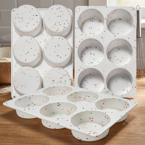Moules à œufs ronds en silicone, lot de 3, profondeur 3 pouces, sans latex, sans PTFE, compatibles lave-vaisselle, pour le petit-déjeuner/le dîner - Product Image 3