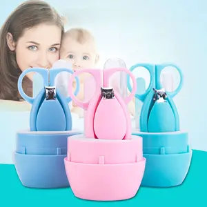 Wholesale 4-in-1 baby grooming manicure set safety newborns health nursery care tool kit nasal tweezer infant nail clipper