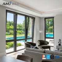 Ventana Abatible y Giratoria de Seguridad con Aislamiento Acústico Personalizado, Ventana de Doble Acristalamiento Low-E para Proyectos de Casas Pasivas