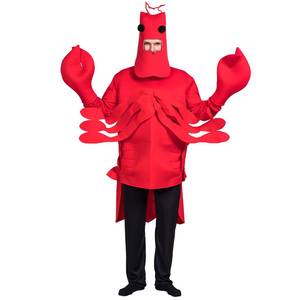 Halloween <b>Red</b> Lobster Marine Creature Sponge Funny Cosplay Costume <b>Suit</b> Polyester Unisex Adult Party Stage Performance Role Play - Product Image 6