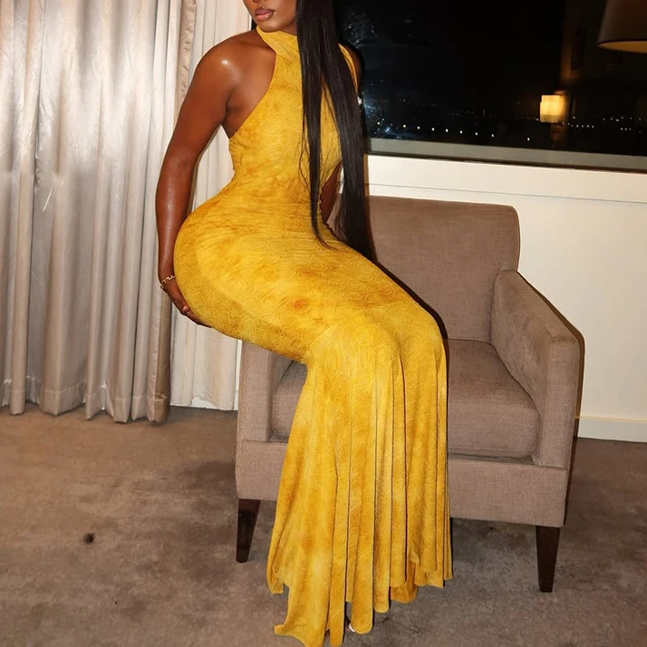 Sexy Tight Backless High-neck Elegant Fishtail Dress for Women Sehe  Fashion| Alibaba.com