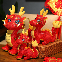 Vente chaude Mascotte de dragon du Nouvel An chinois personnalisée Jouet en peluche en coton PP Remplissage Cadeau du Nouvel An