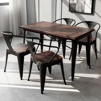 Meubles de café en bois modernes en gros pour cafés et restaurants, tables et chaises en bois sur mesure