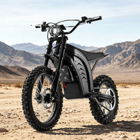 Moto électrique tout-terrain 48V 1500W avec moteur central, vitesse 60 km/h, freins à disque hydrauliques, 27 vitesses, double batterie
