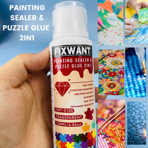 Sigillante per pittura diamantata da 120ml <span class=keywords><strong>colla</strong></span> per <span class=keywords><strong>Puzzle</strong></span> 2-in-1 a asciugatura rapida permanente Non ingiallita finitura lucida per artigianato fai da te - Product Image 2