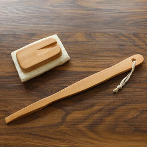 Modern Detachable Bath Towel with Long Wooden Handle Loofah Sponge Body Scrub Brush Replaceable Bathroom Accessory for Cleaning - Product Image 3