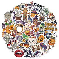 Nouveaux autocollants holographiques de style dessin animé pour enfants, décoration de fête d'Halloween transfrontalière, cadeau de vacances