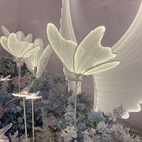 60cm accessoires de mariage route plomb électrique lumineux ailes de papillon blanc route Guide fête événements décor Led ailes de papillon
