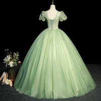 SWS979 Blush VERT 3D Floral Quinceanera Robes 2025 Brillant Tulle À Lacets Fille Puffy Princesse Douce 16e Vestidos Femme