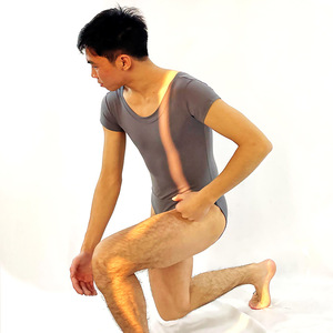 Leotardo de Ballet Negro de Nailon y Elastano de Alta Calidad y Bajo MOQ para Hombre - Product Image 2