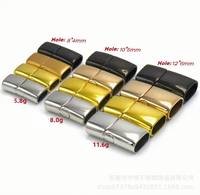 Vente en gros de fermoirs en acier inoxydable avec logo personnalisé pour bracelets plats en cuir fermoir à graver pour bijoux