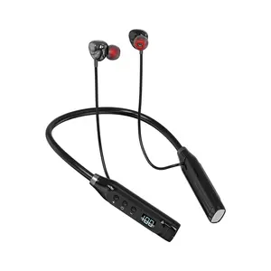 ZKGC 580 HIFI mode LED digital display neck mounted Bluetooth earphone with straw and karaoke function