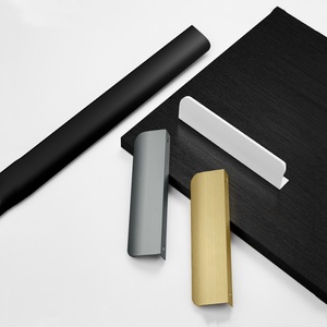 Poignées de tiroir dissimulées modernes en profilé d'aluminium, poignées de porte pour placards, armoires de cuisine, commodes, chambres, en alliage - Product Image 5