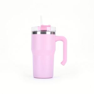 Gobelet isotherme à double paroi en acier inoxydable de 20 oz, couleur personnalisée, vierge pour sublimation, avec poignée de transport pour le camping - Product Image 2
