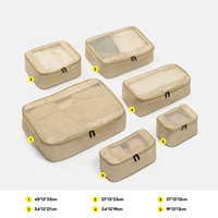 Vente en gros, offre spéciale, sac de rangement personnalisé, sac à chaussures suspendu pour vêtements, cosmétiques, cubes d'emballage à compression en maille carrée