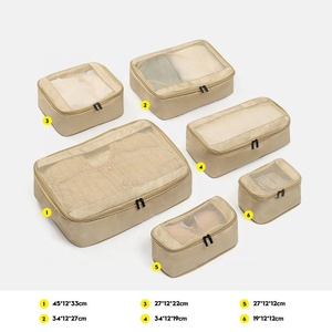 Vente en gros, offre spéciale, sac de rangement personnalisé, sac à chaussures suspendu pour vêtements, cosmétiques, cubes d'emballage à compression en maille carrée - Product Image 2