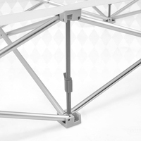 Expositor de Aluminio Desplegable de una Pieza con Tela Elástica Desmontable de 230x230 cm, Estilo Moderno para Uso en Interiores y Exteriores
