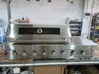 RAYLIN Cuisine Extérieure en Acier Inoxydable 304 Barbecue Intégré Robuste Étanche Gaz et Charbon de Bois Barbecue de Table