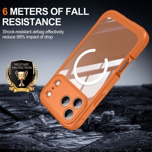 New Orange màu 360 bảo vệ đầy đủ Bìa trường hợp đối với <span class=keywords><strong>iPhone</strong></span> 17 Pro Max Heavy Duty <span class=keywords><strong>Rugged</strong></span> Armor Trường hợp với 9H Glass phim màn hình - Product Image 3