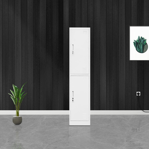 Steel <b>Lockers</b> Double Door <b>Storage</b> <b>Cabinet</b> Key Lock Narrow Floor <b>Locker</b> for Office School Home Use - Product Image 2