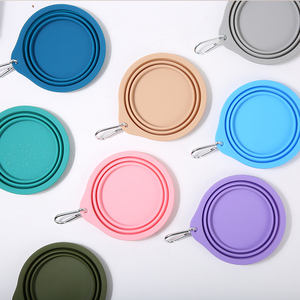 Bol d'alimentation pour animaux de compagnie en silicone portable multifonctionnel, design pliable avec clip, pour chien et chat, facile à transporter et à nettoyer, logo personnalisé - Product Image 6
