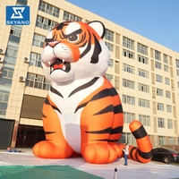 Grande décoration de tigre gonflable de dessin animé, modèle d'animal gonflable géant pour la publicité d'événements
