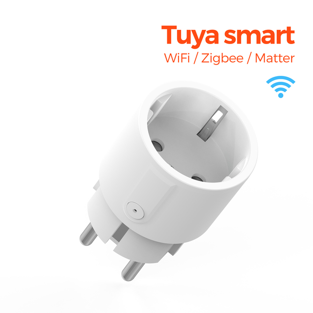 Tuya Smart Life WiFi Smart Socket 16A Mini Round Enchufe Inteligente Power Measurement with Alexa Voice Control Time Schedule