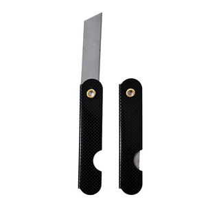 Mini couteau utilitaire noir à lame en acier inoxydable, fonctionnement manuel, pour couper du papier et ouvrir des boîtes, outil de papeterie - Product Image 5