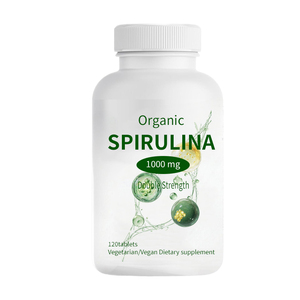 Complément Alimentaire Végétalien en <span class=keywords><strong>Comprimés</strong></span> de <span class=keywords><strong>Spiruline</strong></span> <span class=keywords><strong>Bio</strong></span> 1000mg, Marque Blanche, 120 <span class=keywords><strong>Comprimés</strong></span>, OEM - Product Image 1