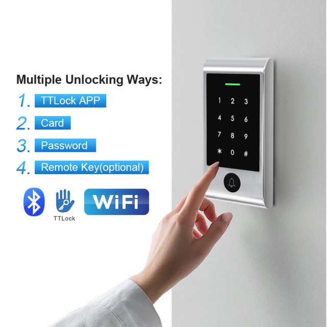 Waterproof Door Access Control Outdoor TTlock Mobile Phone App Touch Keypad WiFI Control Access Control System
