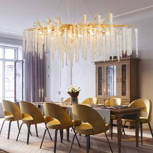PM Nordische Quasten K9 Kristall Luxus Kronleuchter Gold Aluminium Baumzweige Hängeleuchte Moderne Wohnraum Dekoration Pendellampe - Product Image 3