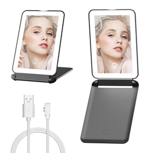 Touch Screen Rechargeable Portable Make up Cosmetic <b>Vanity</b> Beauty With Led <b>Light</b> Folding <b>Makeup</b> Travel Mirror - Product Image 1
