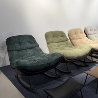 Chaise à bascule moderne en tissu chenille doux, fauteuil inclinable paresseux, canapé individuel – Offre Spéciale